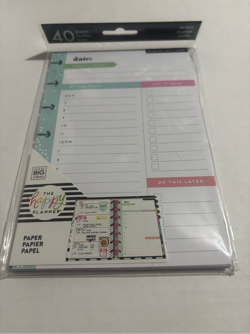 The Happy Planner Mini Daily Focus Filler Paper